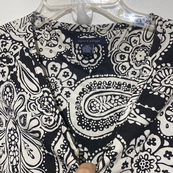 Tommy Hilfiger Women's Black White Paisley Cap Sleeve Sheath Dress Size Small - Picture 5 of 10